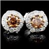 Image 1 : 14K White Gold 0.91ctw Fancy Color Diamond Earring