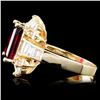 Image 3 : 14K Gold 3.91ct Tourmaline & 1.69ctw Diamond Ring
