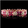 Image 2 : 14K Gold 20.68ct Ruby & 1.65ctw Diamond Bracelet