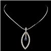 Image 2 : 14K Gold 0.17ct Sapphire & 0.50ctw Diamond Pendant
