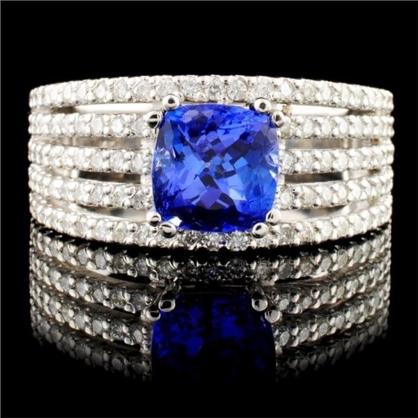 14K Gold 2.51ctw Tanzanite & 1.32ctw Diamond Ring