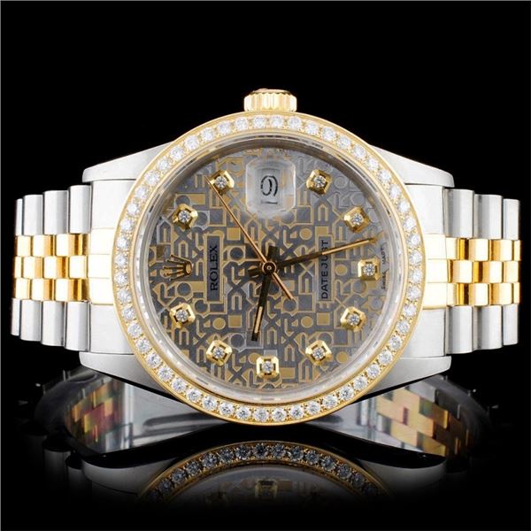 Rolex YG/SS DateJust Diamond 36MM Watch