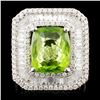 Image 1 : 18K Gold 5.65ct Peridot & 1.73ctw Diamond Ring