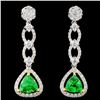 Image 1 : 18K Gold 1.82ctw Tsavorite & 1.01ctw Diamond Earri