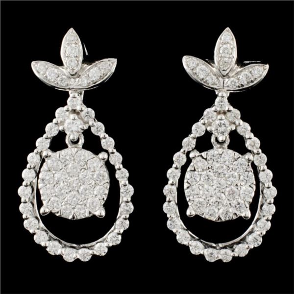 14K Gold 1.66ctw Diamond Earrings