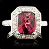 Image 1 : 14K Gold 4.14ct Garnet & 0.52ctw Diamond Ring