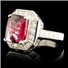 Image 2 : 14K Gold 4.14ct Garnet & 0.52ctw Diamond Ring