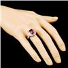 Image 3 : 14K Gold 4.14ct Garnet & 0.52ctw Diamond Ring