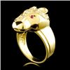 Image 3 : 18K Gold 0.05ct Ruby & 1.00ctw Diamond Ring