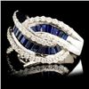 Image 2 : 18K Gold 3.12ctw Sapphire & 1.12ctw Diamond Ring