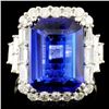 Image 1 : 18K Gold 8.03ct Tanzanite & 1.29ctw Diamond Ring