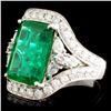 Image 2 : 18K Gold 8.19ct Emerald & 1.68ctw Diamond Ring