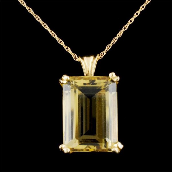 14K Gold 15ct Topaz Pendant