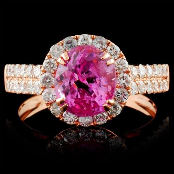 18K Rose Gold 2.29ct Spinel & 0.76ct Diamond Ring