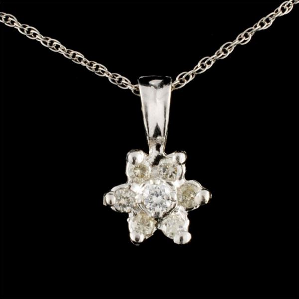 14K Gold 0.22ctw Diamond Pendant