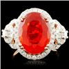 Image 1 : 14K Gold 4.31ct Opal & 0.97ctw Diamond Ring
