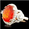 Image 2 : 14K Gold 4.31ct Opal & 0.97ctw Diamond Ring
