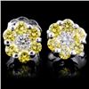 Image 1 : 18K White Gold 0.50ctw Fancy Color Diamond Earring