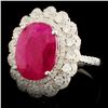 Image 2 : 18K Gold 8.52ct Ruby & 1.13ctw Diamond Ring