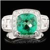 18K Gold 2.31ct Emerald & 1.10ctw Diamond Ring