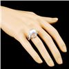 Image 3 : 14K Gold 13.00MM Pearl & 1.92ctw Diamond Ring