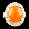 Image 1 : 18K Gold 6.75ct Opal & 1.68ctw Diamond Ring