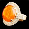Image 2 : 18K Gold 6.75ct Opal & 1.68ctw Diamond Ring