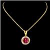 Image 2 : 18K Gold 0.85ctw Ruby & 0.47ctw Diamond Pendant