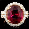 18K Rose Gold 9.73ct Tourmaline & 1.39ctw Diamond