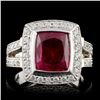 14K Yellow Gold 3.48ct Rubellite & 1.41ct Diamond