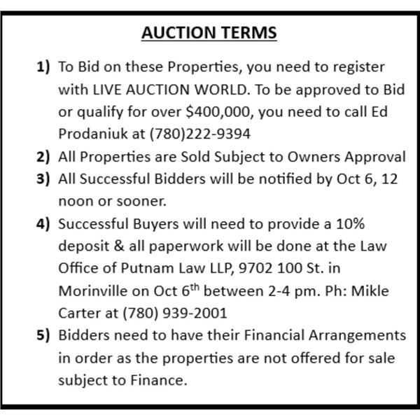 AUCTION TERMS
