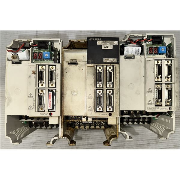 Lot of (3) Assorted Mitsubishi Servo Drives as Pictured