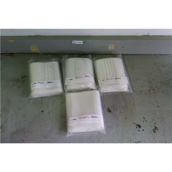 **(2x Bid Price) (4) Packs of 9" x 13" Storage Bags (400 Bags Total)