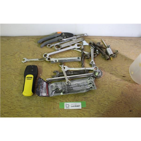 **Assorted Wrenches, Stanley Stud Finder