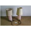 Image 1 : **(2) Hobnail Bedroom Lamps - Untested