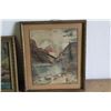 Image 2 : **(3) Framed Pictures - Watercolour, Acrylic, and Print; Largest is 10 1/2" x 12 1/2"