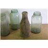 Image 2 : **(3) Vintage Blown-Glass Mason Fruit Jars