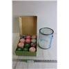 Image 1 : Coats Mercer-Crochet Box with (12) Balls, Snow What Fun Bath & Body Works Tin