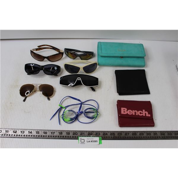 (3) Wallets, Sunglasses and Kids Googles