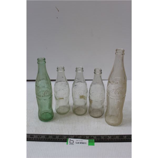 (5) Glass Coke Bottles