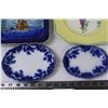 Image 2 : (4) Decorative Plates -Flow Blue Plate and Other