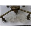 Image 3 : *Antique Brass Light Fixture with Shades