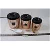 Image 1 : (3) Kitchen Storage Containers and Scoops- Flour, Sugar, Coffee