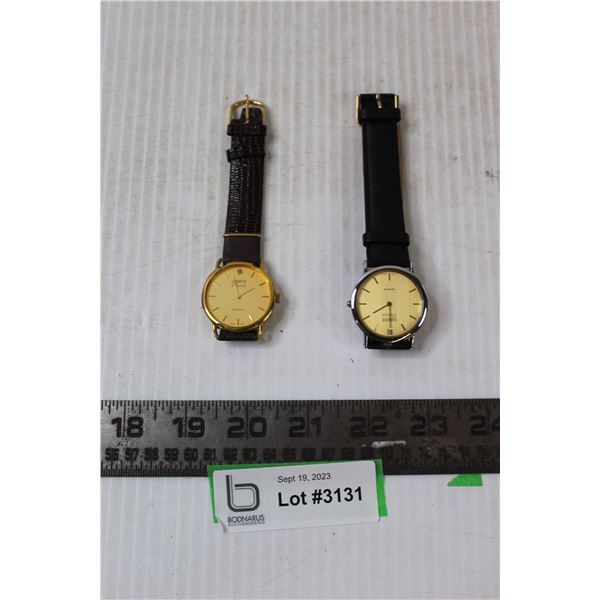 (2) Geneve Classic Quartz Watch- New Batteries (Runs)