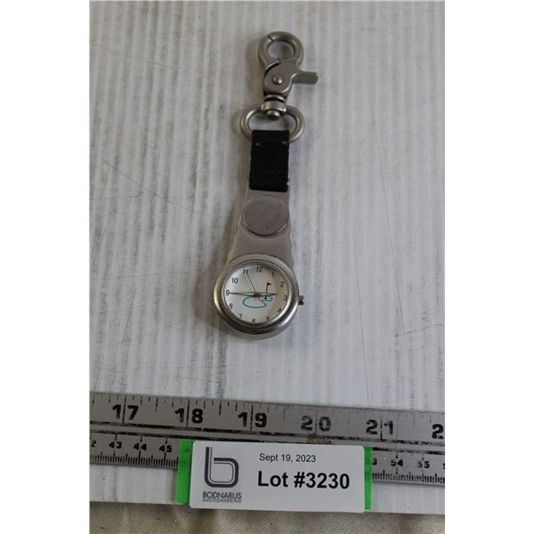 Quartz Watch with Belt Clip and Ball Mark - New Battery, Runs