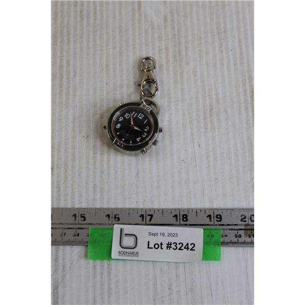 Analog/Digital Quartz Pocket Watch - New Battery, Runs