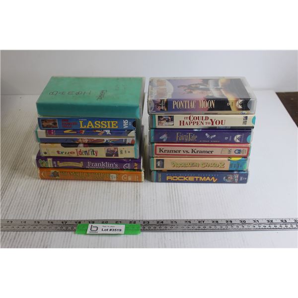 (12) VHS Tapes - Bambi, Lassie, Franklin the Turtle, Kramer vs. Kramer