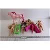 Image 1 : (5) Barbie/Hannah Montana Dolls, Wendy's Now Entering Eerie Zone Door Hanger - Sealed, Toy Horse