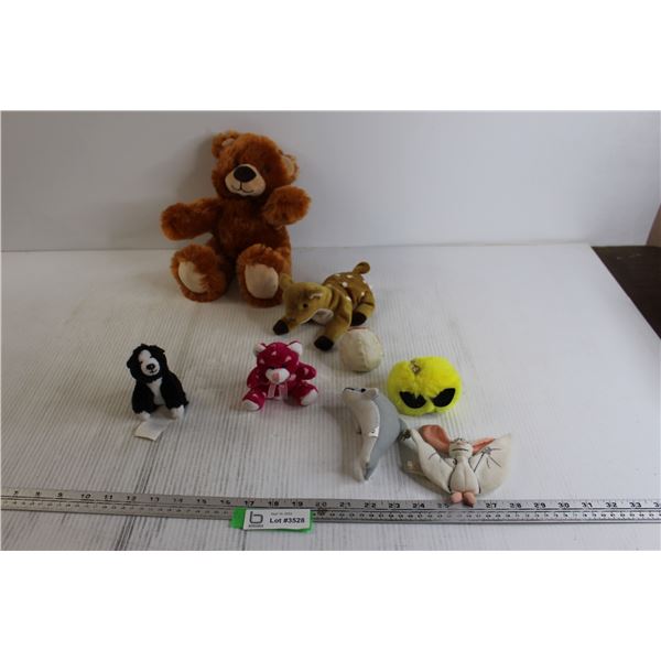 (7) Stuffed Animals - Babe Dog, Dolphin, Teddy Bear, The Beanie Babies Collection "Whisper"; Cool Em