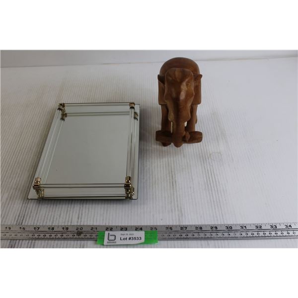 Glass Tray, Mammoth Wooden Decoration